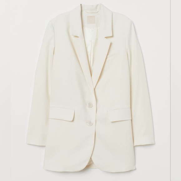 H&M Jackets & Blazers - NWOT! H&M Oversized Single Breasted Creme Blazer, Size 8